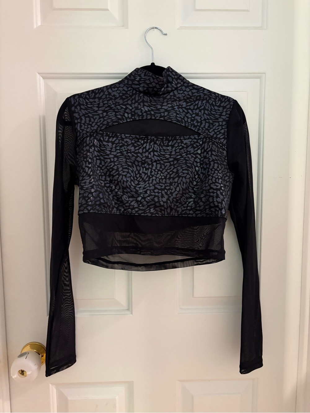 Dance - gymnastics - Weissman black Long-Sleeve Mesh Crop and matching pants